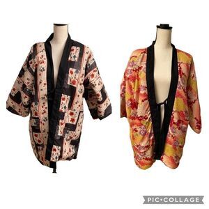 Japanese Authentic Kimono Reversible Quilted Fabric Belt Pockets bought n Tokyo